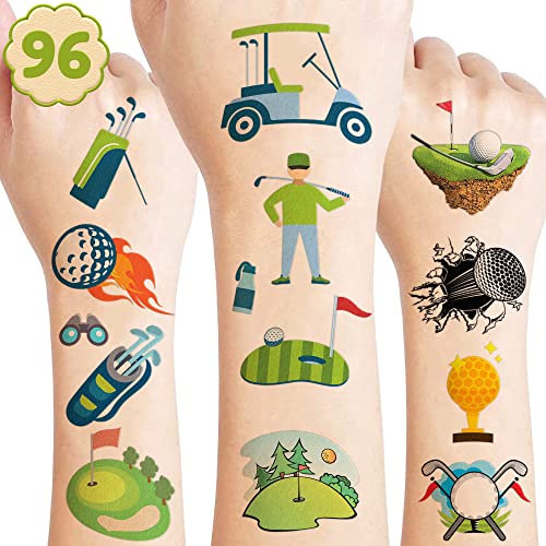 Golf Temporary Tattoos Birthday Party Supplies Decorations 65PCS Sport Tattoos Stickers Cute Party Favors Kids Boys Girls Gifts Classroom School Prizes Themed