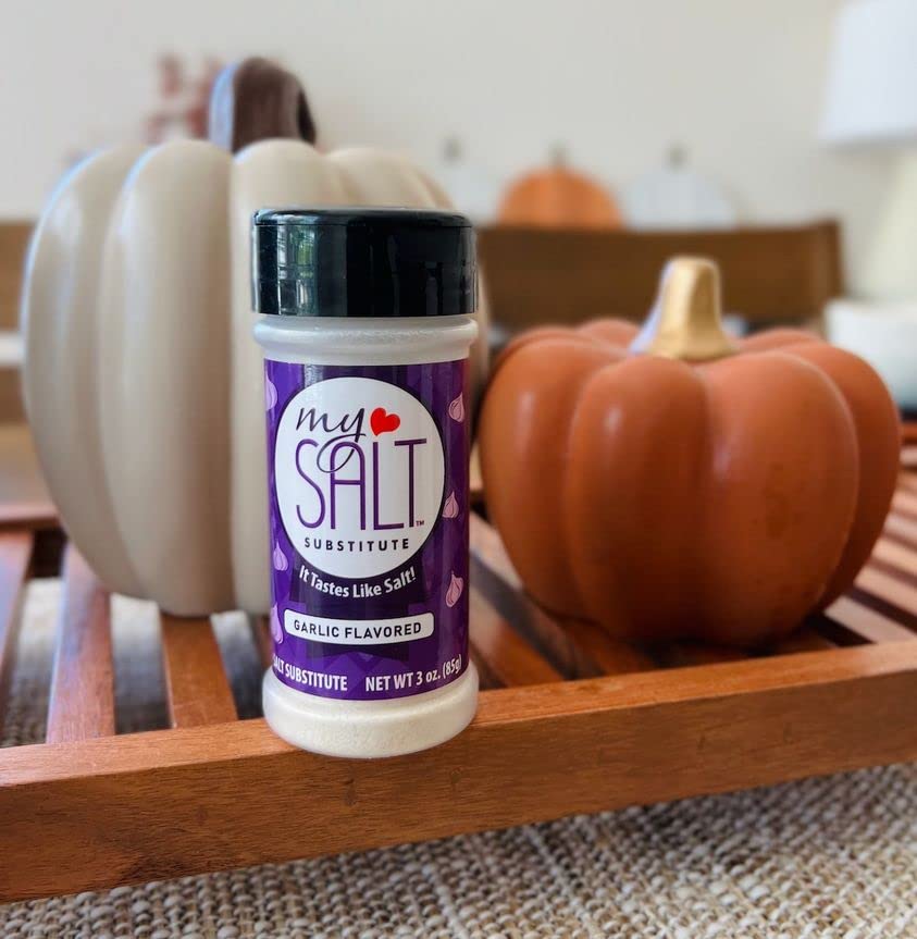 MySALT Garlic Flavored Salt Substitute - Great for Sprinkling on Steamed Veggies, Rubbing on Meat and Poultry and Seasonings