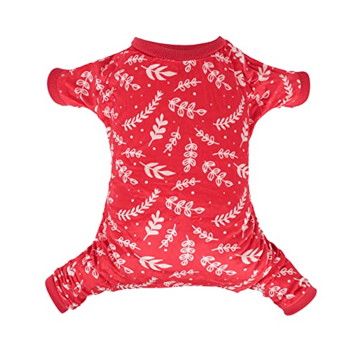 Image of CuteBone Soft & Stretchy Christmas Dog Pajamas - Cozy Pet Jammies Breathable Jumpsuit for Small Dogs - All-Season Comfy Outfit Easy-On Pullover Design - Keeps Pets Warm & Comfortable P18S