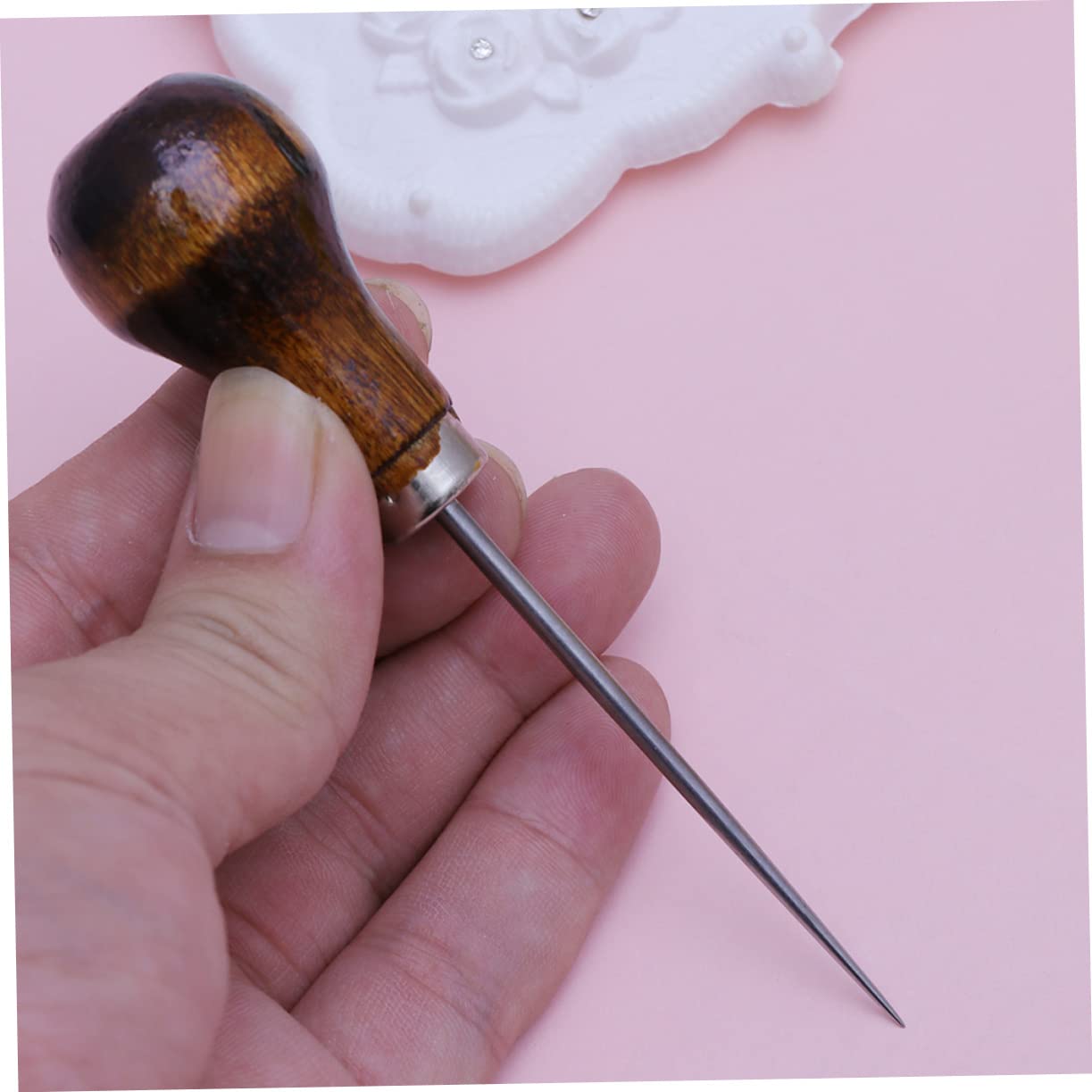 IWOWHERO Sewing Awls for Leather 5pcs Scratch and Scribe Tools Steel Needle Awls Ideal for Crafting and DIY Projects