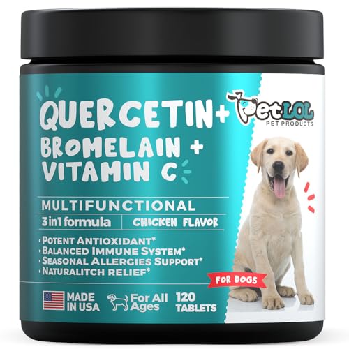 PET LOL Quercetin for Dogs with Bromelain &...