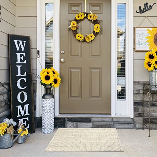 Seavish Boho Bathroom Rugs Machine Washable Rug, 2'X3' Beige Kitchen Rug Farmhouse Cotton Woven Entryway Rug Indoor Outdoor Door Mat Small Throw Rug For Bedroom Laundry Room Doorway Porch #TOP2
