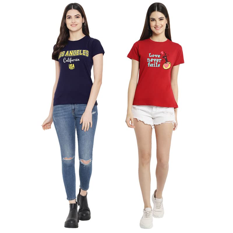 Image of Preneum Women's Letter Print Regular Fit T-Shirt