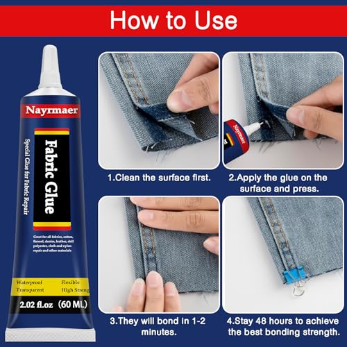 Nayrmaer FG60G Fabric Glue, Permanent Clear Washable Clothing Glue thumb #5