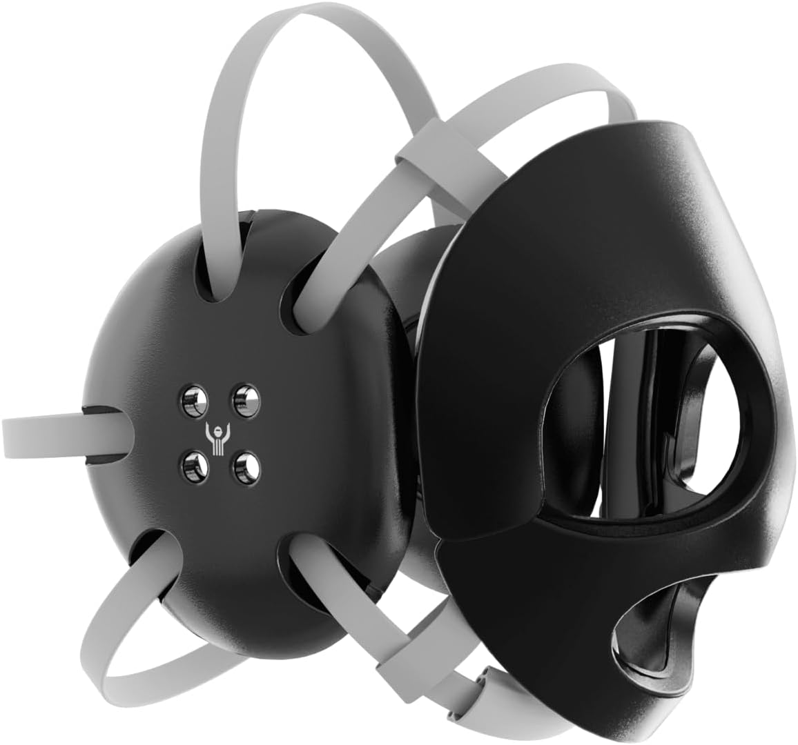 GCA Wrestling Face Guard 2.0 Attatches to Headgear | Universal Fit Black Ear Guard Head Gear Nose BJJ High School College