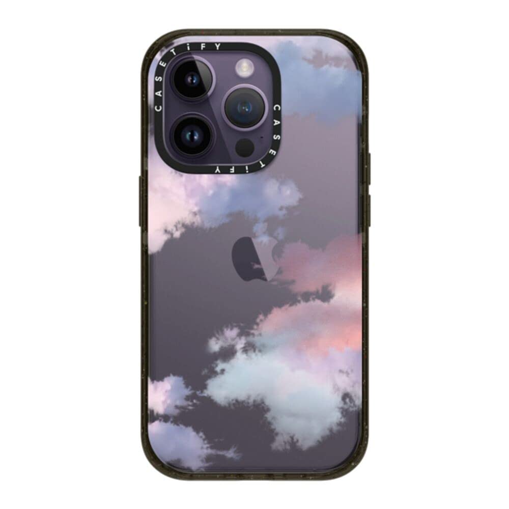 CASETiFY インパクト iPhone 14 Pro ケース [MIL規格準拠 (4x MIL-STD-810G)/2.5mからの落下試験をクリア] - Clouds - グロッシー ブラック