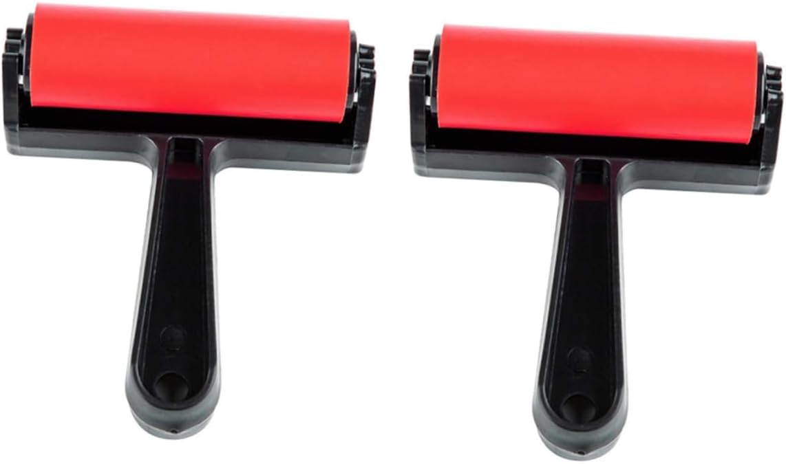 DOITOOL 2pcs Plastic Printing Brayers for Ink Rollers for Printmaking Easy to Clean and Grip for Projects and Painting