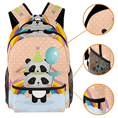 Sac à dos panda pour école et ordinateur 14 pouces multicolore - 3