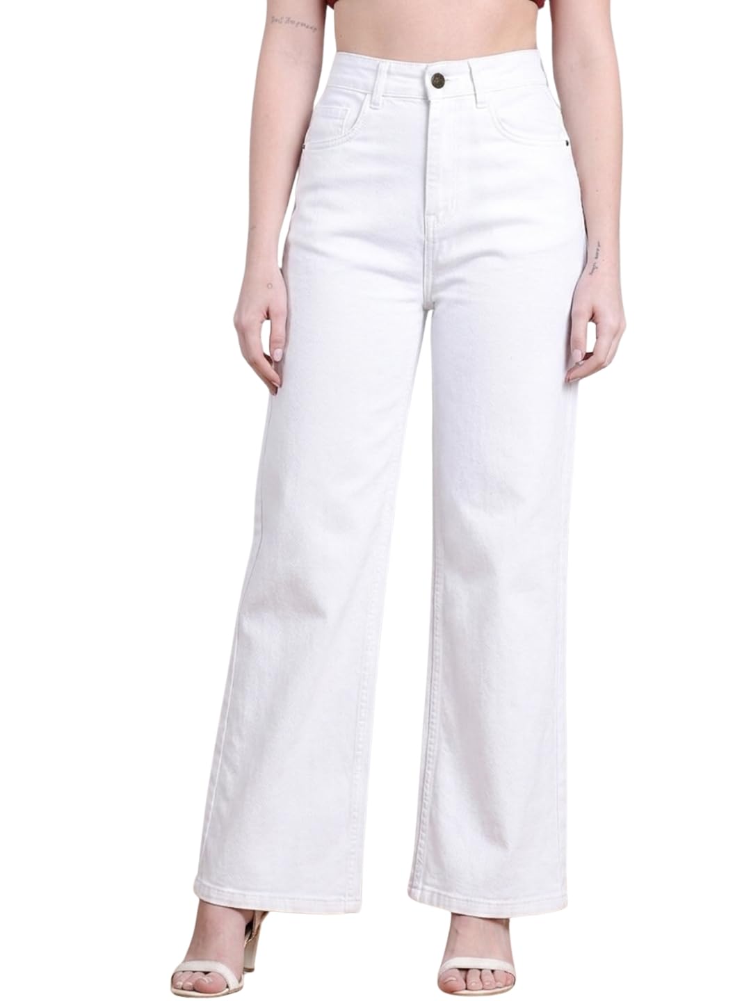 puella Straight Fit Women White Jeans-picture-28