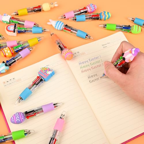 LiYiQ 50 bolígrafos multicolor 4 en 1 diseño Pascua miniatura 4