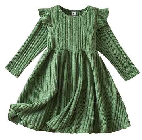 SEAUR Mädchen Strickkleid Langarm Pullover Kleid Herbst Winter...