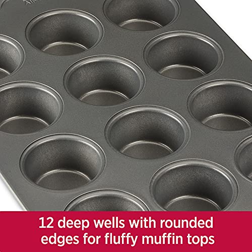 All-Clad Pro-Release Nonstick Bakeware Muffin Pan 12 Cup Oven Safe 450F Half Sheet, Cookie Sheet, Muffin Pan, Cooling & Baking Rack, Round Cake Pan, Loaf Pan, Baking Pan Grey by All-Clad - Image 5