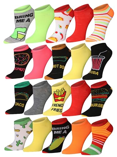 Image of Tipi Toe Women's 20 Pack Colorful Low Cut Socks - Lightweight, Breathable Design for All-Day Comfort Sizes 9-11 /10-13