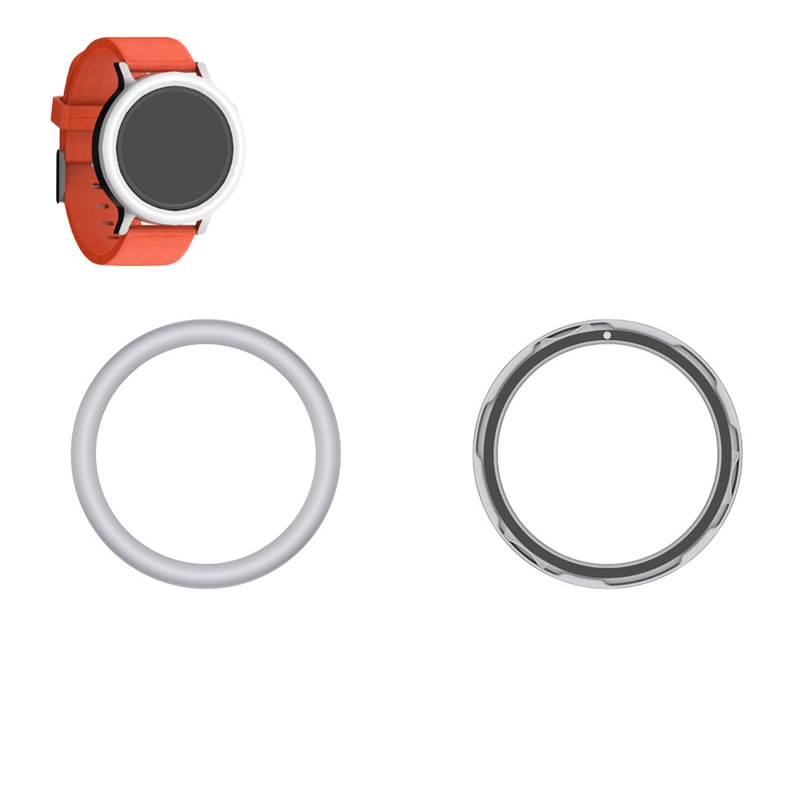 Watch Bezel Ring for CMF Watch Pro 2 - Circular Arc Style, Anti Scratch & Collision Stainless Steel Solid Color Modern Stylish Adhesive Cover Replacement Hard Shell Gray