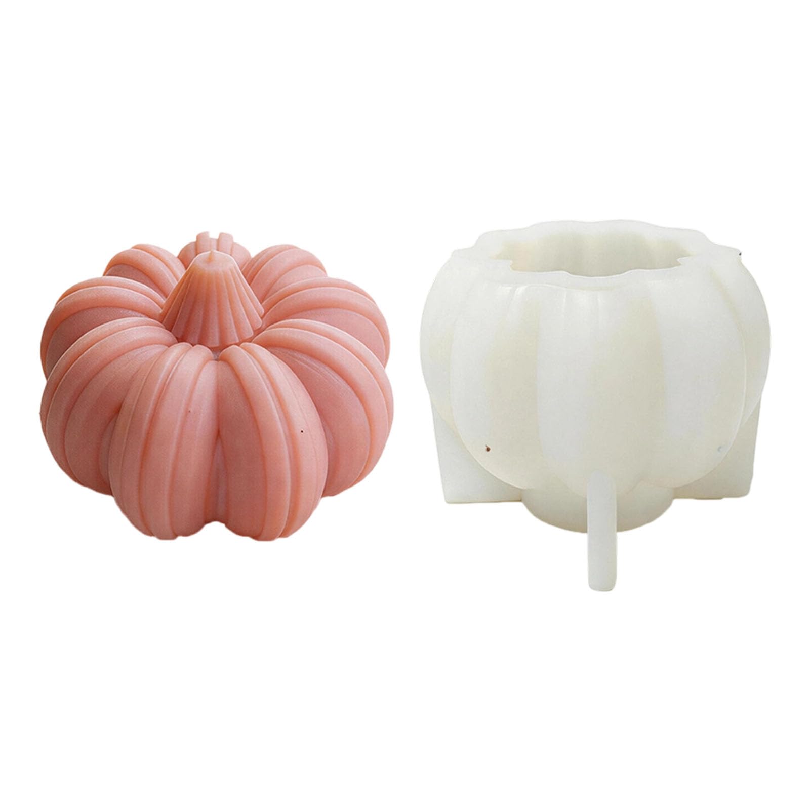 Tsophreniq Multipurpose Pumpkin Shape Silicone Molds Easy Demolding for Soap Gypsum Ornament and Epoxy Resin Chocolate Cast