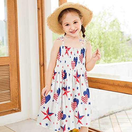 Toddler Girls 4th of July Dress Girls American Flag Outfit Kids Patriotic Independence Memorial Day Dress 2-7 Years2