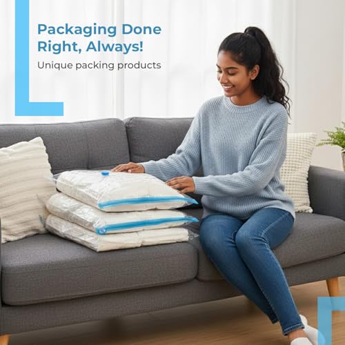 Image of Lifelong Vacuum Storage Bags for Clothes | Pack of 5 space saver vacuum bags with electric pump & manual hand pump | reusable airtight compression bags for blankets, quilts, travel, wardrobe storage