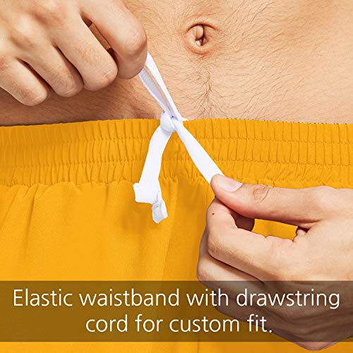 image for BALEAF Men's 5 Inches Running Athletic Shorts Zipper Pocket Yellow Siz