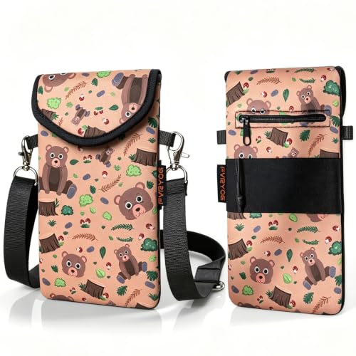 Image of Neoprene Phone Sleeve Pouch Case Bag for Men Women w /Crossbody Strap /Neck Lanyard for iPhone 17 /16 /15 /14 Pro Max, Samsung S25，Pixel 10