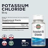 KAL Potassium 99 Chloride - 99 mg Potassium Chloride Supplement Pills, Electrolytes Tablets for Overall Health for Women and Men - 100 Tablets