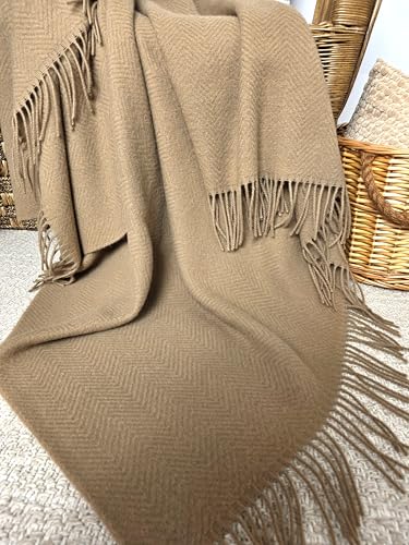 STTS Wolldecke 100% Schurwolle Tirol 140x200 cm Beige – Bild 3
