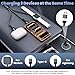 3 in 2 USB A/C Multi Charging Cable for iWatch Charger/Type C/IP Cable, Travel Essentials for Multi Charger Cable, Multiple Charger Cord Compatible with iPhone 17-11/Phone/iWatch Series/Car 5FT 2PS