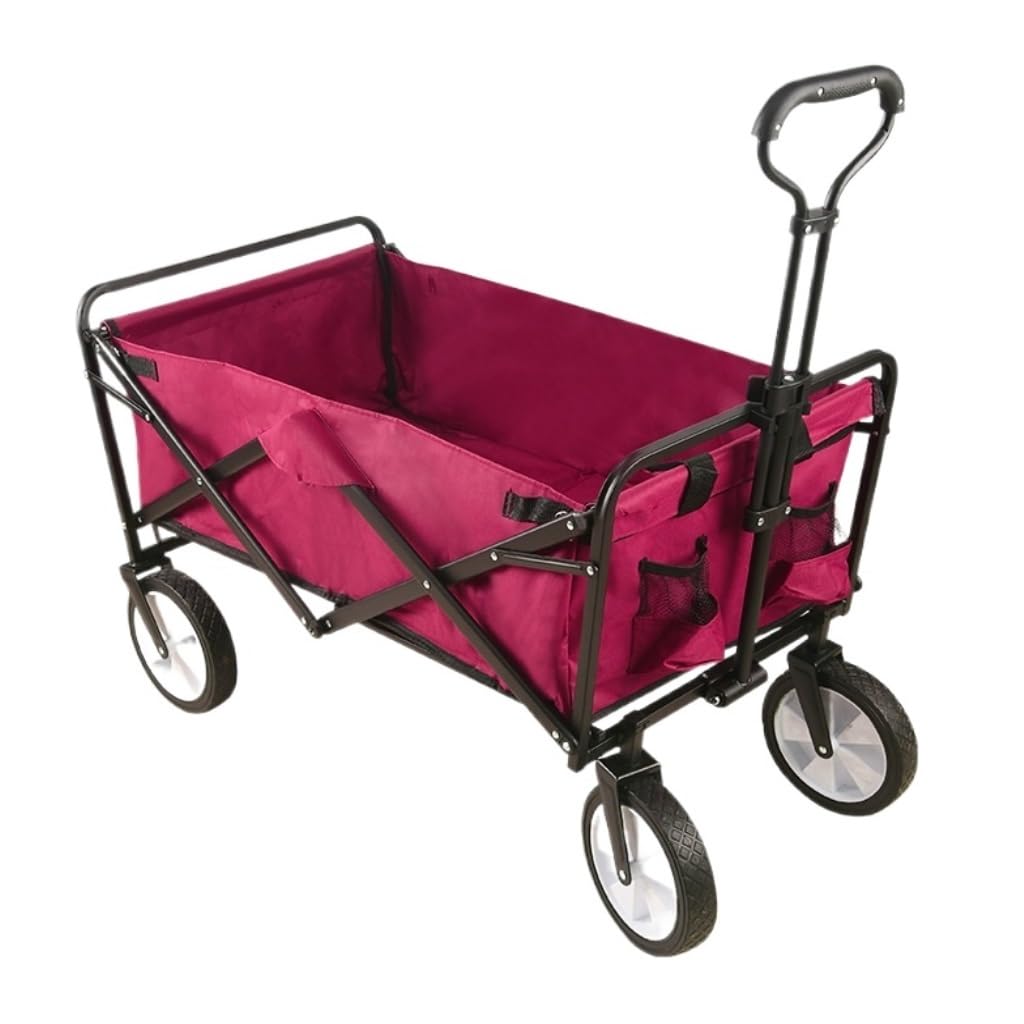 Plegable vagón portátil， Carrito de Compras Plegable, Remolque for Acampar, Carrito de Picnic, Carrito de Compras(Black)
