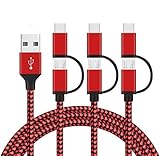 【Was Sie bekommen】GlobaLink 3er Pack 1.5m USB Typ C Micro USB Kabel 2 in 1 Ladekabel.