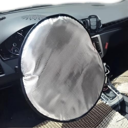 ステアリングサンシェードカバー ハンドル サンシェード 日除け 日よけ 夏用 UV99%遮断 軽自動車/普通車/SUV 断熱アルミ 汎用 取り付け簡単 熱さ対策 SNZ01