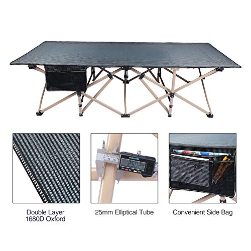 Image of REDCAMP Oversized Camping Cots for Adults 500lbs, 33.5'' Extra Wide Tall Sleeping Cots Heavy Duty, XL Cots Portable for Outdoor Indoor Office, Dark Grey