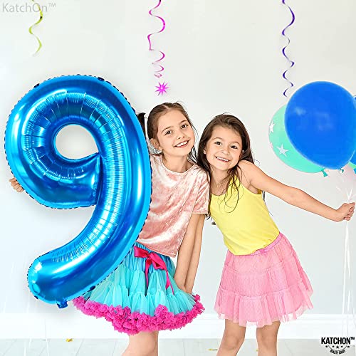 Image of KatchOn Giant Blue Number 9 Balloon - 40 Inch | Foil 9 Birthday Balloon