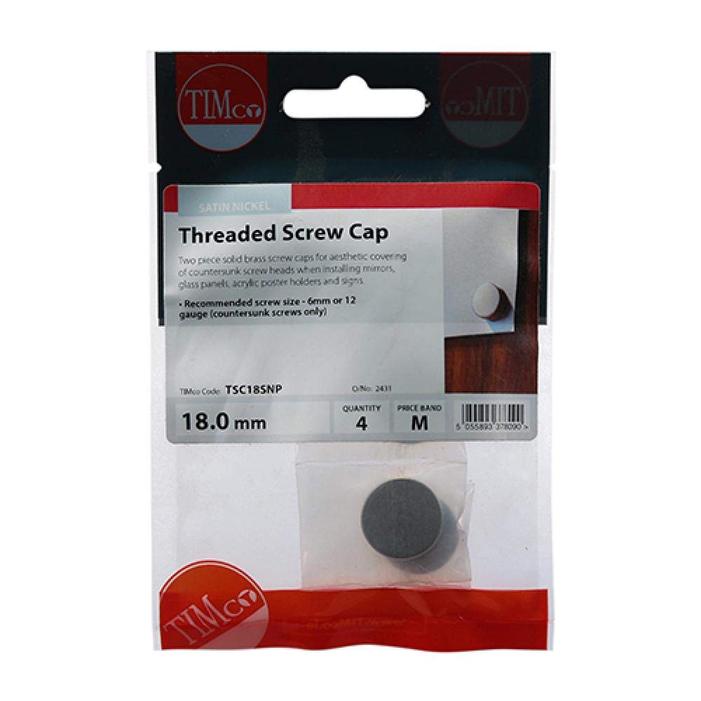 Timco Tsc18snp Satin Nickel Screw Cap Bag Of 4 5055893378090