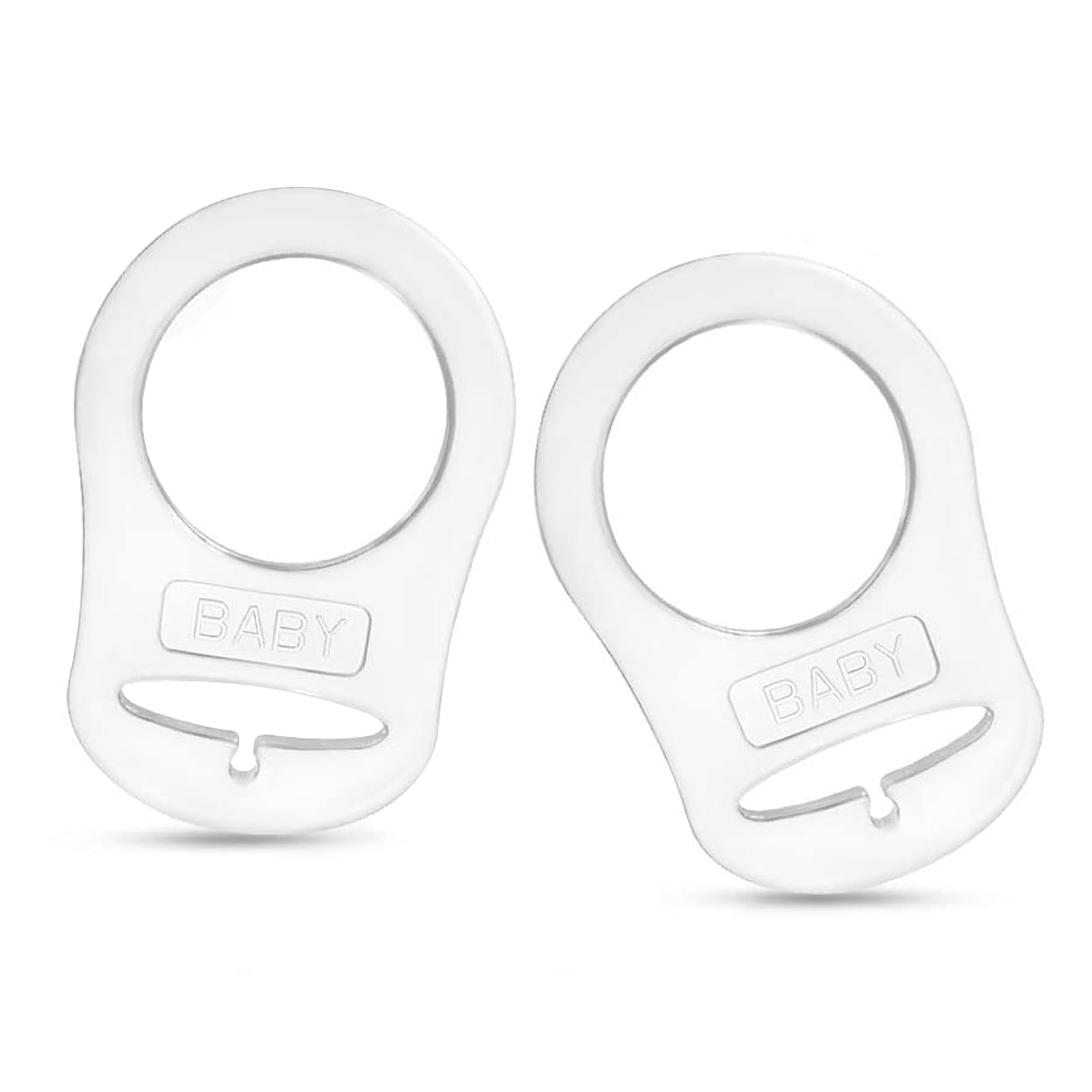 Transparent Silicone Baby Dummy Adapter,2 Pcs Pacifier Dummy Holder,Button Style Soother Clip for Boys Girls Newborn Essentials