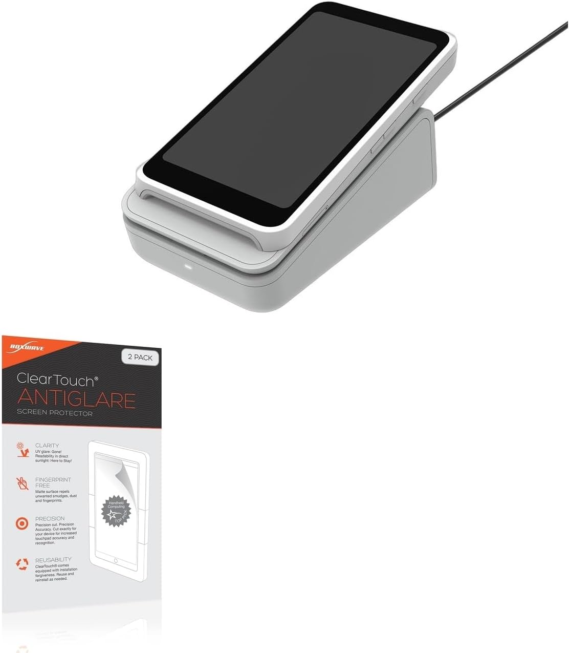 BoxWave Screen Protector Compatible with Stripe Reader S700 - ClearTouch Anti-Glare (2-Pack), Anti-Fingerprint Matte Film Skin