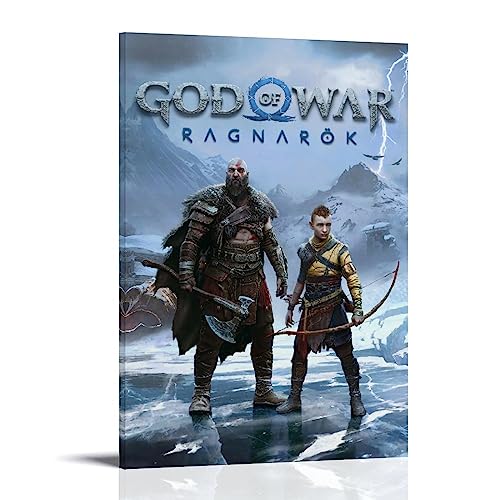 UMCHU Póster clásico de God of War Ragnarok Pintura Decorativa Lienzo Arte de Pared Salón Póster Dormitorio Pintura, Arte de Pared Impresión de Imagen Moderna Decoración de Habitación Familiar 24 x 36