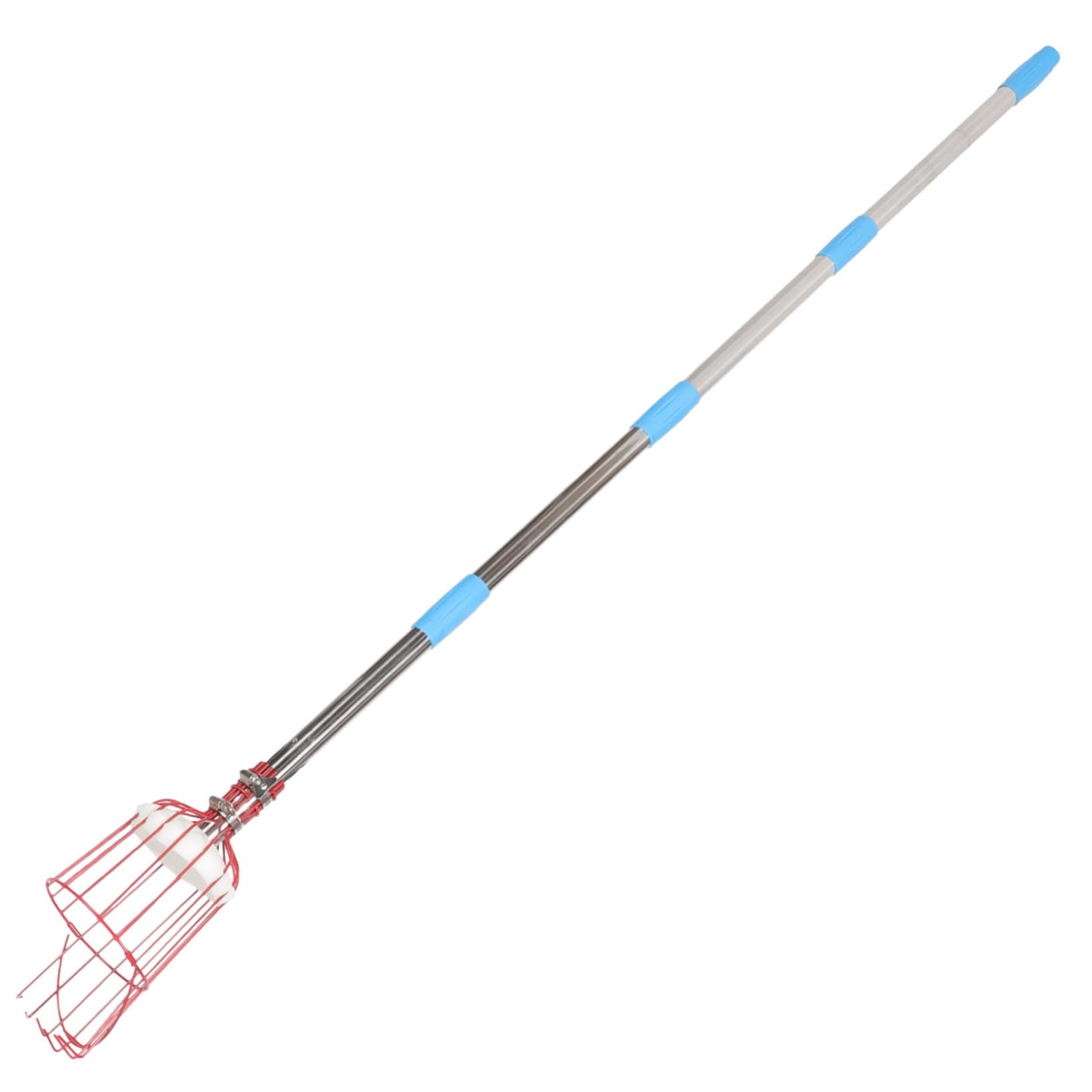 Toddmomy Raccoglifrutta Attrezzo per Frutta Dispositivo di Raccolta della Frutta Asta in Acciaio Inox Raccoglifrutta Portatile Sezioni Rosso Argento