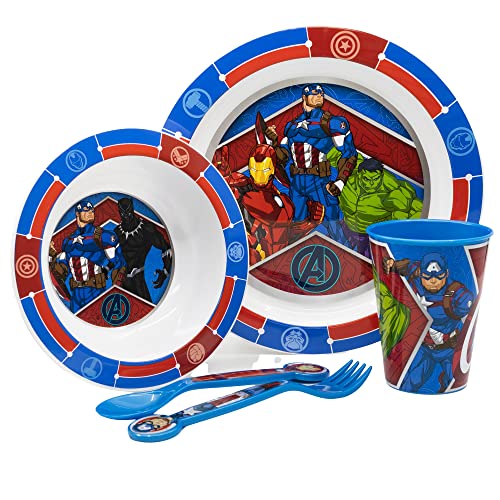 Avengers 74150 - Conjunto de 5 utensílios reutilizáveis para crianças