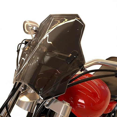 Universal Motorcycle Windshield Windscreen Extension Deflector for 7/8 1 1 1/8 Handlebars for E-Bike for Honda Rebel 300/500 for Yamaha MT07 for Kawasaki for Suzuki for Harley Cruiser Touring