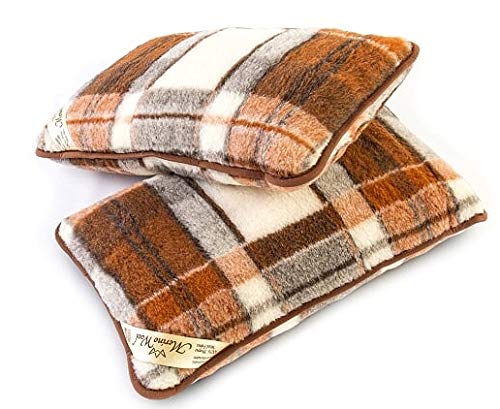 Merino Wool 2X Pillow/Pack DE 2 Almohadas de Lana Merino Dos 100% Merino Lana de Cordero Fundas de Almohada con Funda de Almohada/WOOLMARKED/estándar Almohada