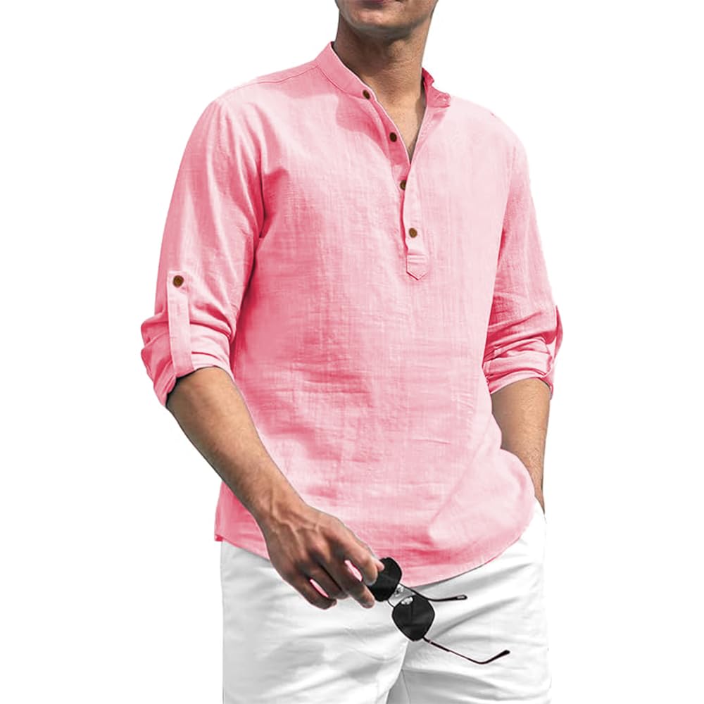 beige color cotton blend mandarin neck short kurta straight kurta for men (s)