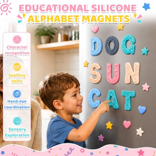 Silicone Magnetic Letters, 26 Uppercase Alphabet with Sensory Textures - image 2