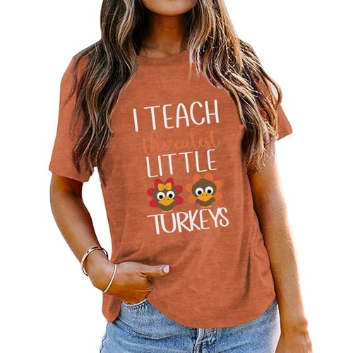 T-shirt I Teach The Cutest Little Turkeys cadeau original pour institutrice maîtresse