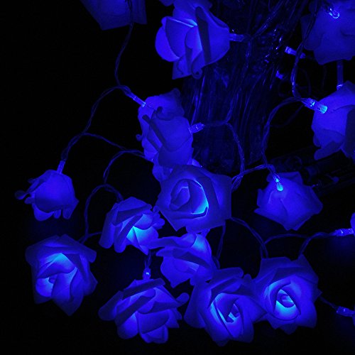 Zhuhai ATZ Technologies Co., LTD Novelty Rose Flower String Lights by Battery Operated for Wedding Garden Christmas Decor. 3M 9.8FT 30LEDs (Blue)