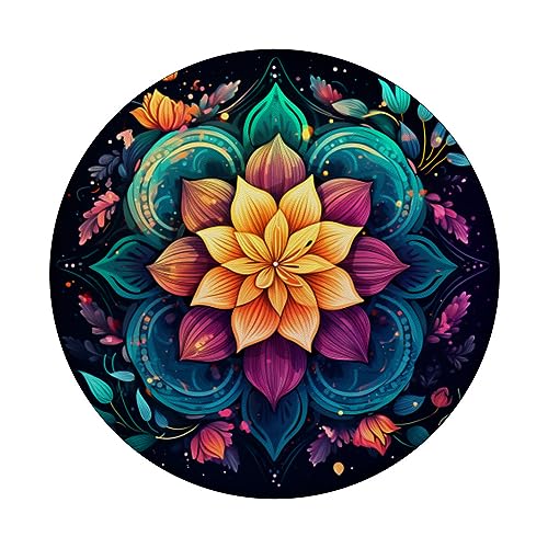 Design floreale mandala con sfondo spaziale