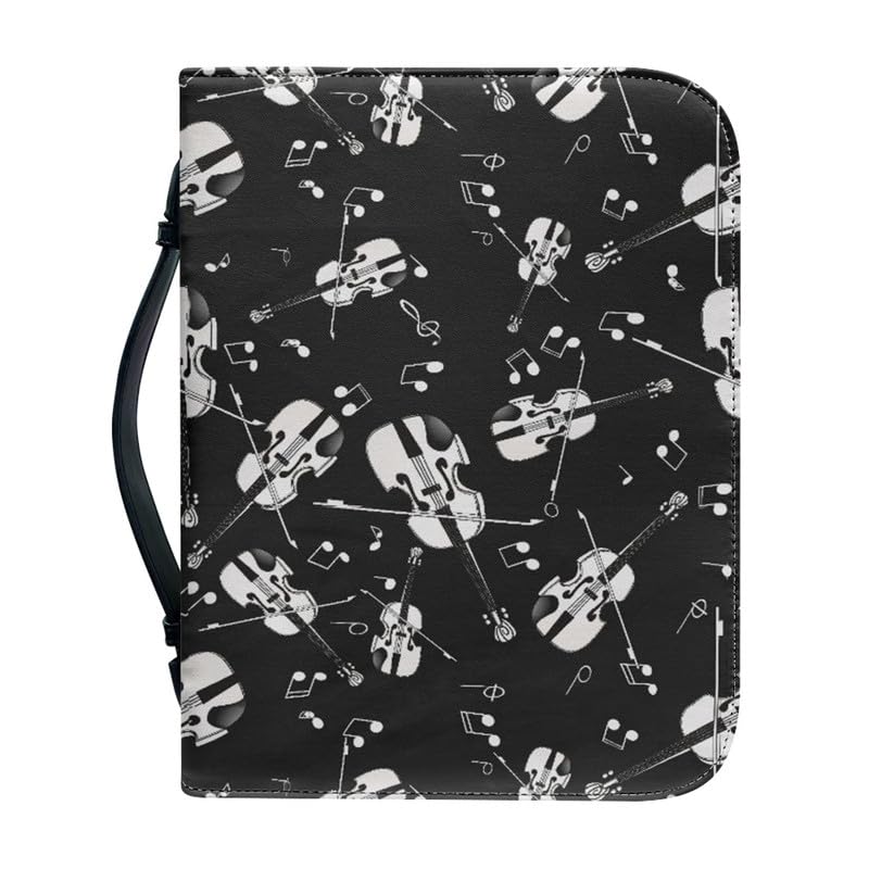 Garronmavis Musical Notes Violins Zippered Bible Case for Women Men Artistic Violin Bible Carrier Music Score Bible Holder Bags - 2XL — image 1