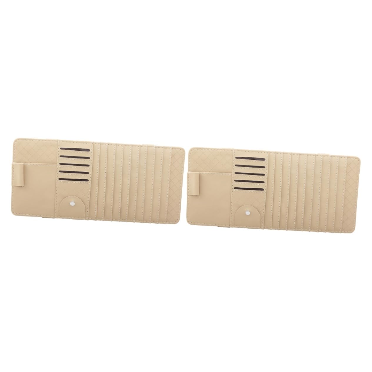 ibasenice 2 Stück Visier-Aufbewahrungstasche Organizer Leder Autohalterung Sonnenblende Tasche Für Stift Karten Broschüren Beige