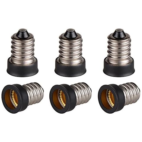 YI Lighting (Pack of 5) E14 to E12 Adapter Converter, Small Edison Screw European Base (E14) to Candelabra Screw (E12) Socket Reducer Cover