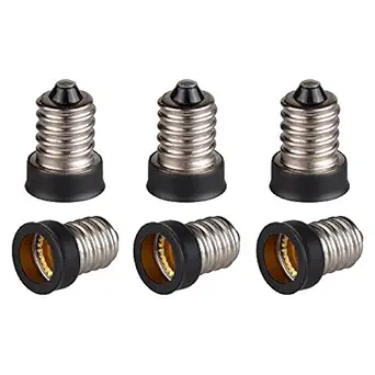 FINELED 6pcs LED E14 to E12 Adapter Converter Lamp Adapter, E14-e12 Halogen CFL Bulb Lamp Light Converter Adapter Lamp Holder