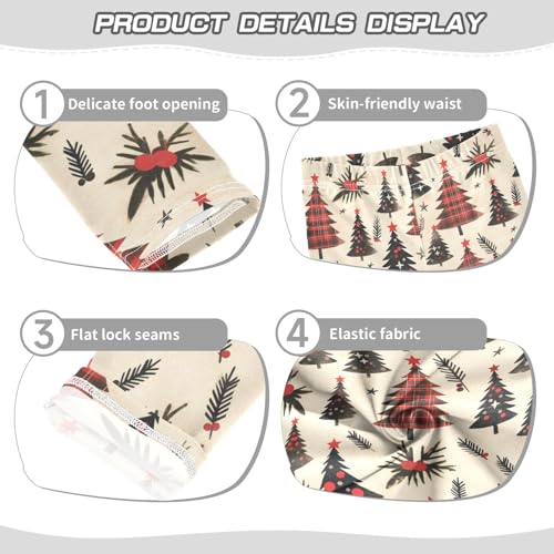 KLL Buffalo Plaid Christmas Trees Toddler Girls Legging Casual High Waisted Dance Pants Sports3