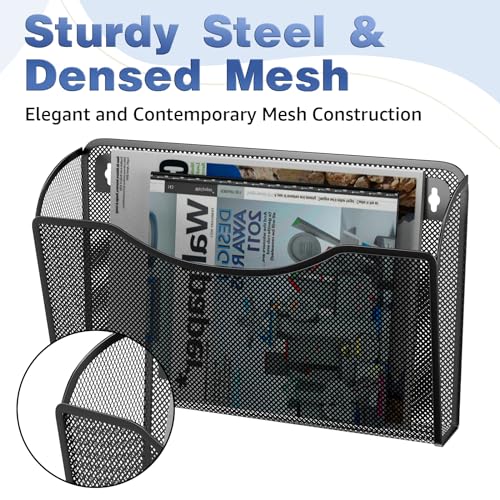 Mindepot GQWJ 3 Pack Mesh Hanging Wall File Holders thumb #2